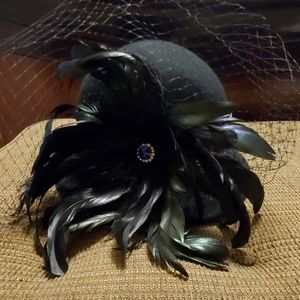 Black feather hat